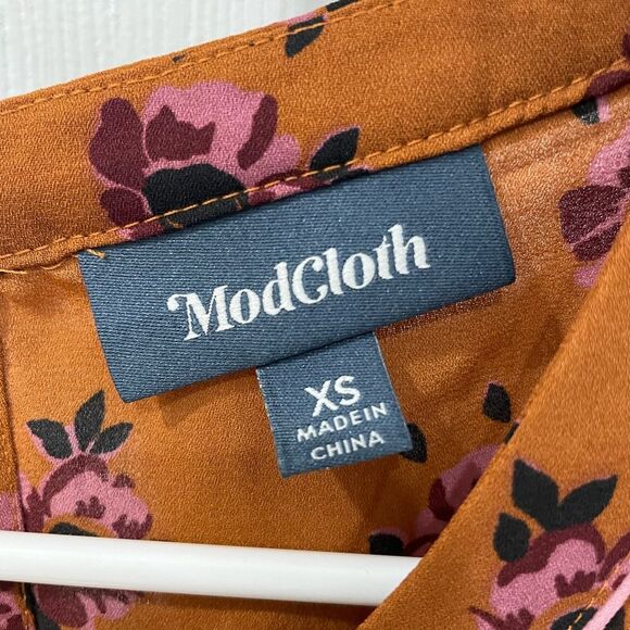 ModCloth Orange Pink Floral Keyhole Neck Tank Top Women’s Size XS - Picture 3 of 8